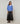Oversized tröja med V-ringad ull - Horizon Blue